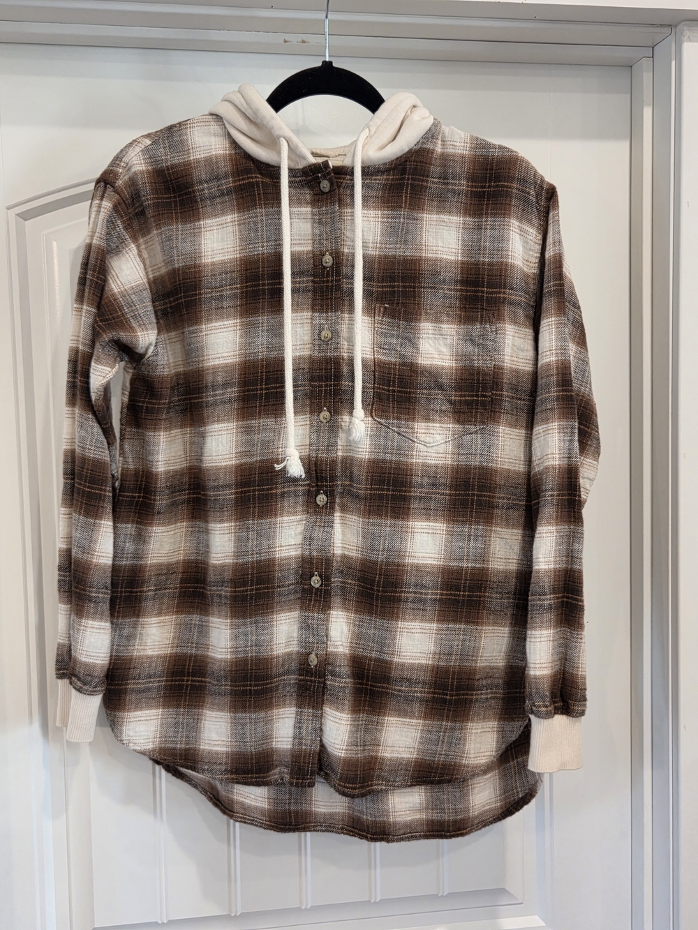 American Eagle Womens Flannel With Hood